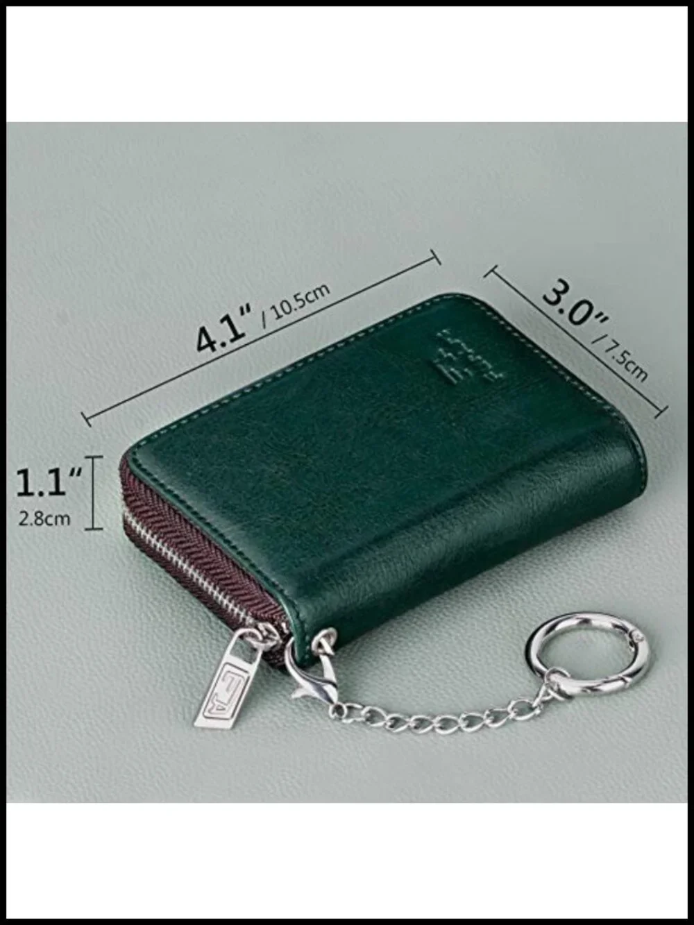 RFID Blocking Zipper Wallet with 16 Card Slots and Key Chain